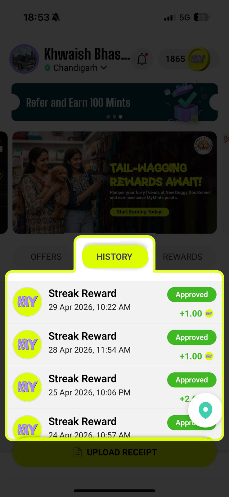 Offers · History · Rewards 2